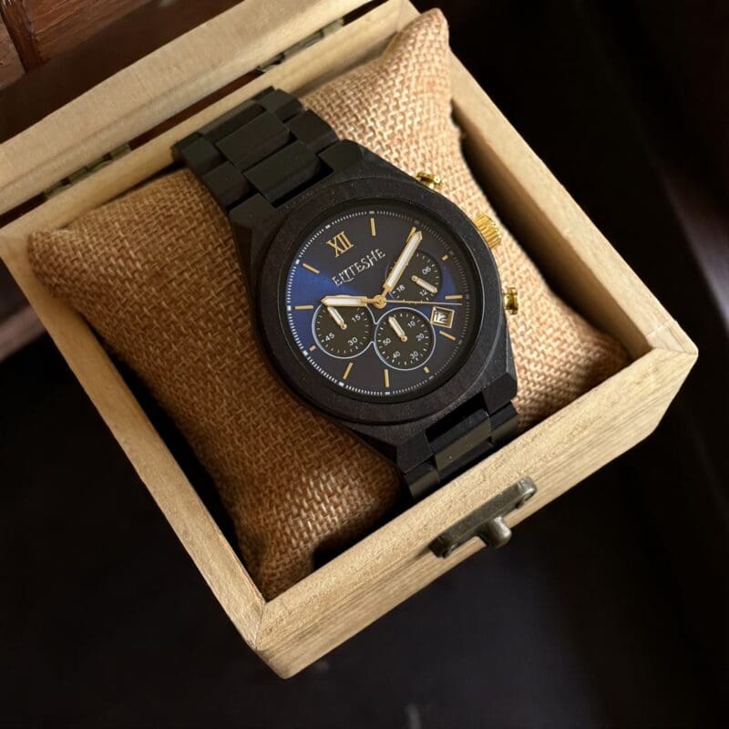 ساعة إيبوني كلاسيك بانيوود الخشبية