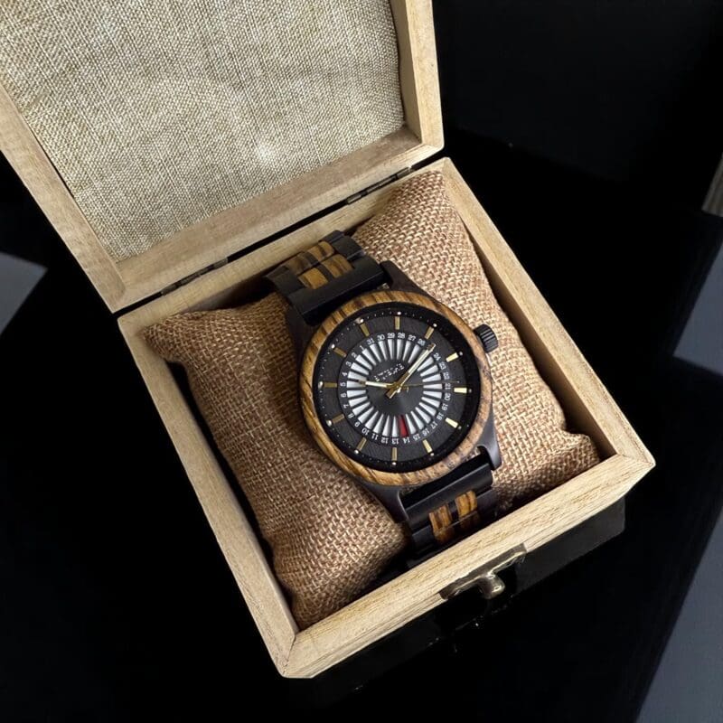 ساعة دارك روليت الخشبية الرجالية