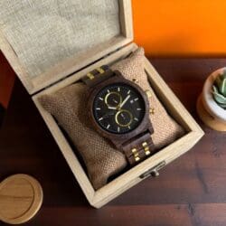 ساعة إيبوني ويندز الخشبية الرجالية