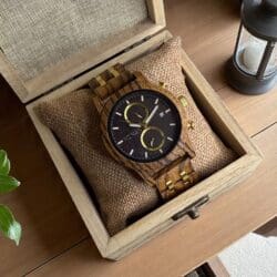 ساعة زيبرا ويندز الخشبية الرجالية